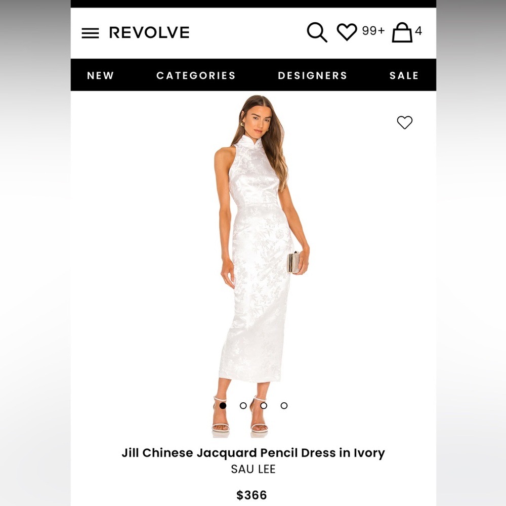 Jill Chinese Jacquard Pencil Dress in Ivory